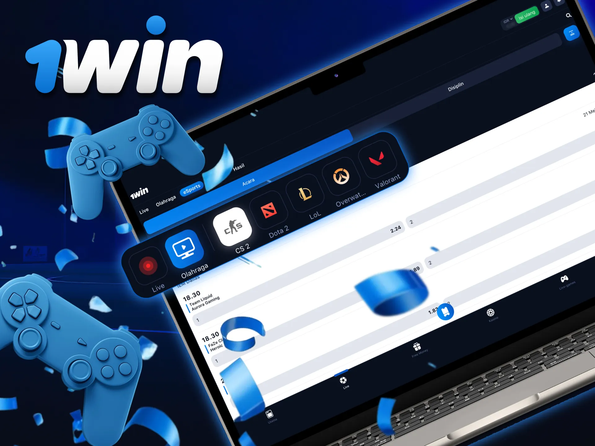 Jelajahi ribuan pasar taruhan harian dari 1Win.