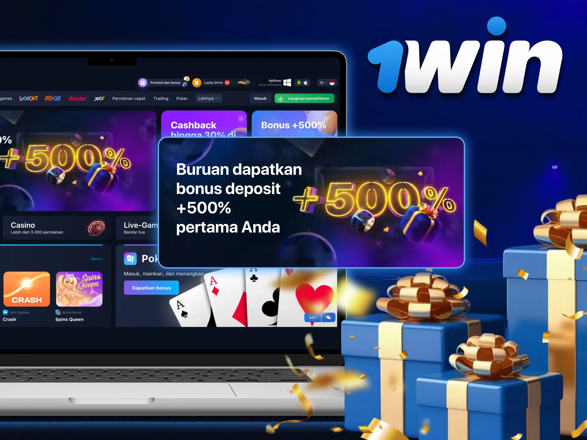 Dapatkan bonus kasino 1Win hingga 500% sekarang juga.