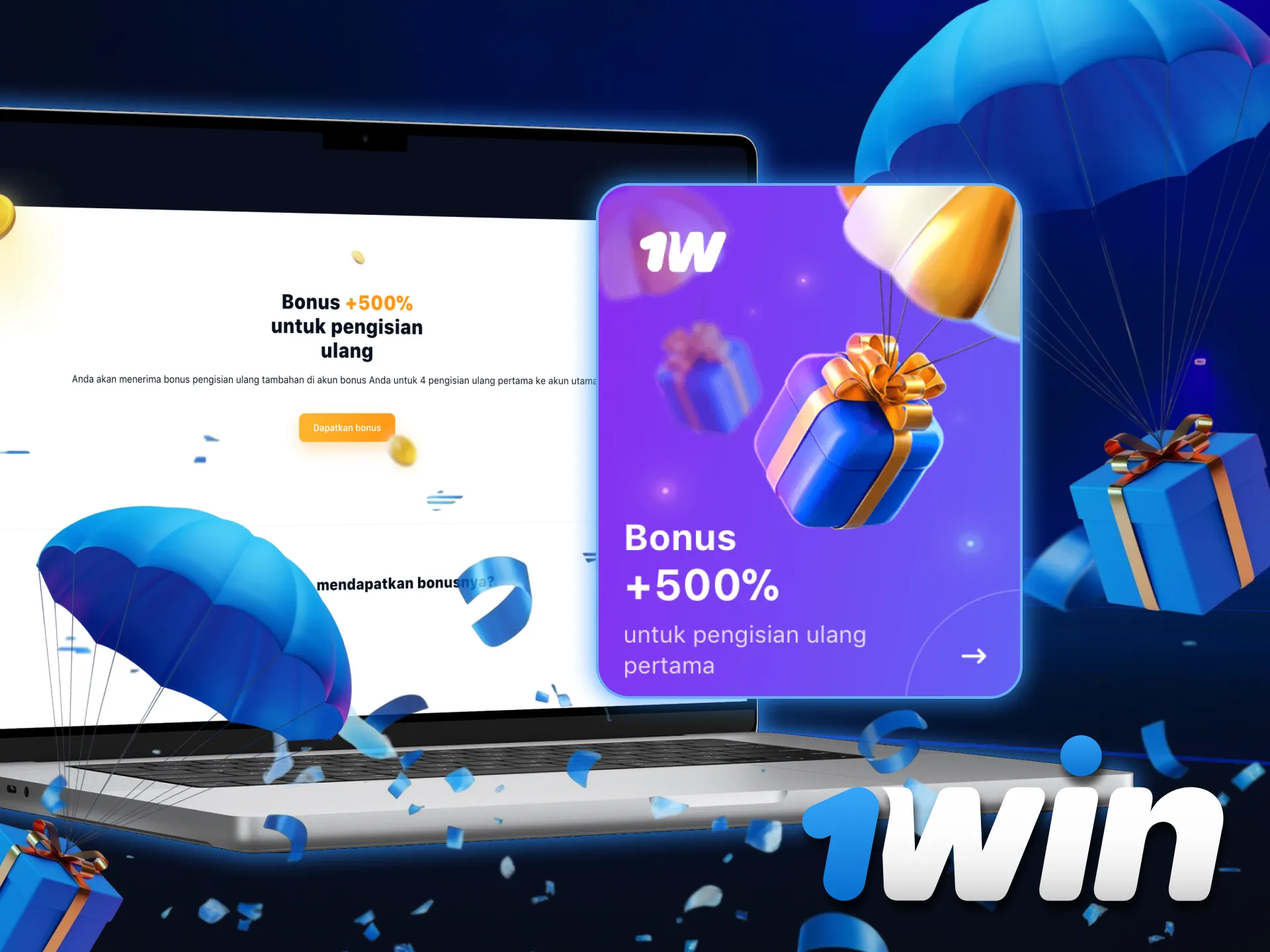 Bonus 1Win 500% untuk awal permainan yang kuat.