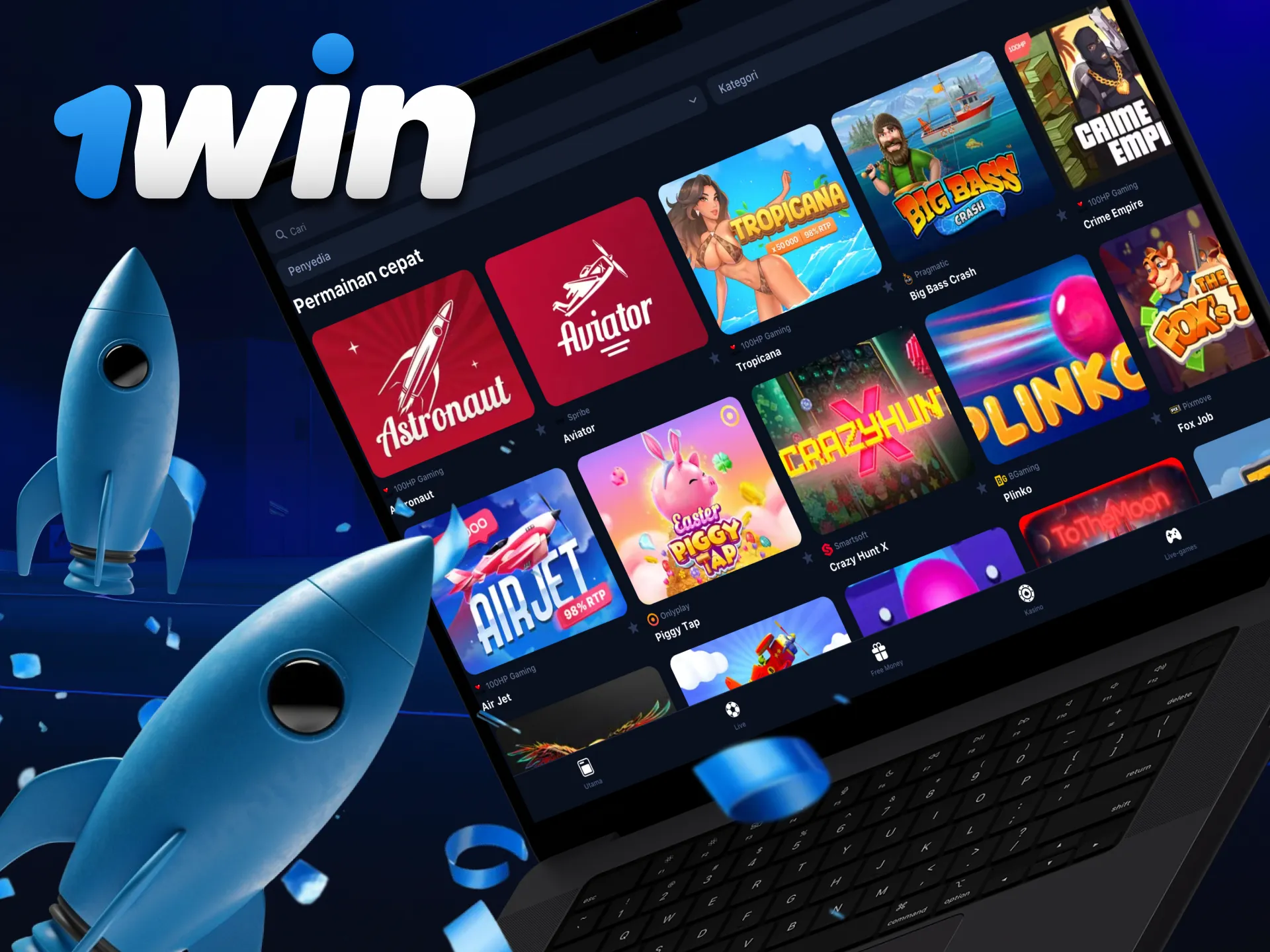 Rasakan sensasi crash game dan lotere hanya di 1Win.