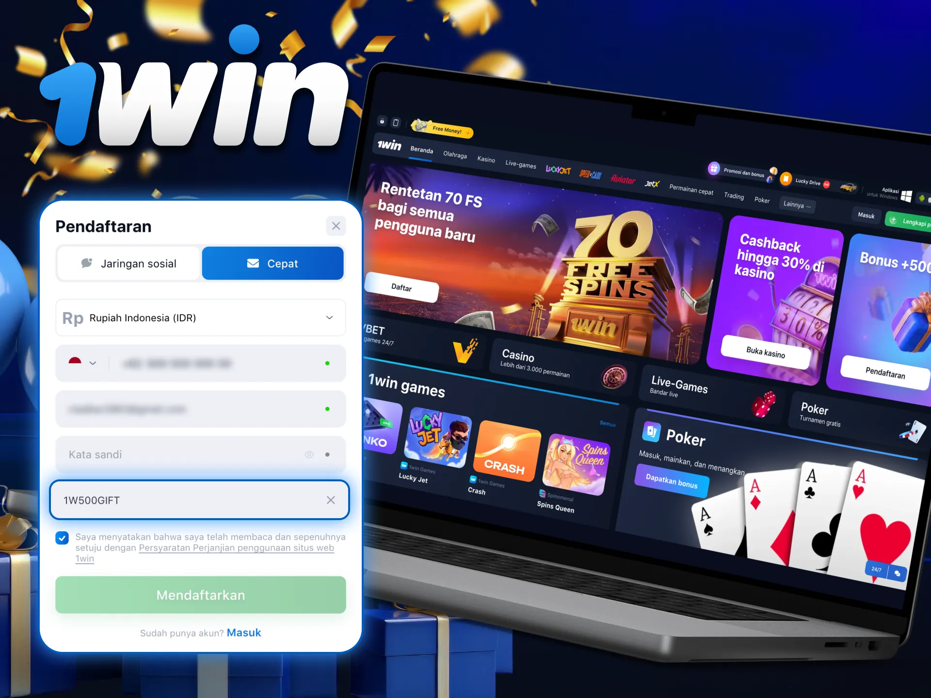 Aktifkan kode promo 1Win dan klaim bonus besar.
