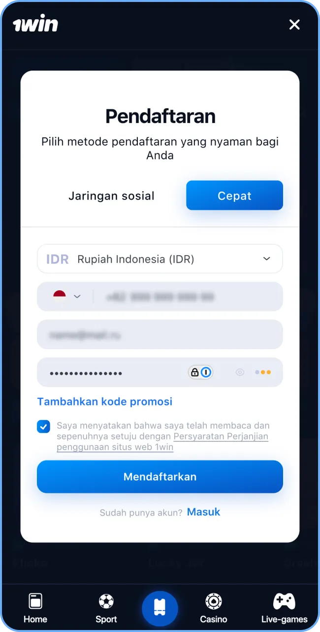 Buat akun 1win dan raih peluang besar menang.