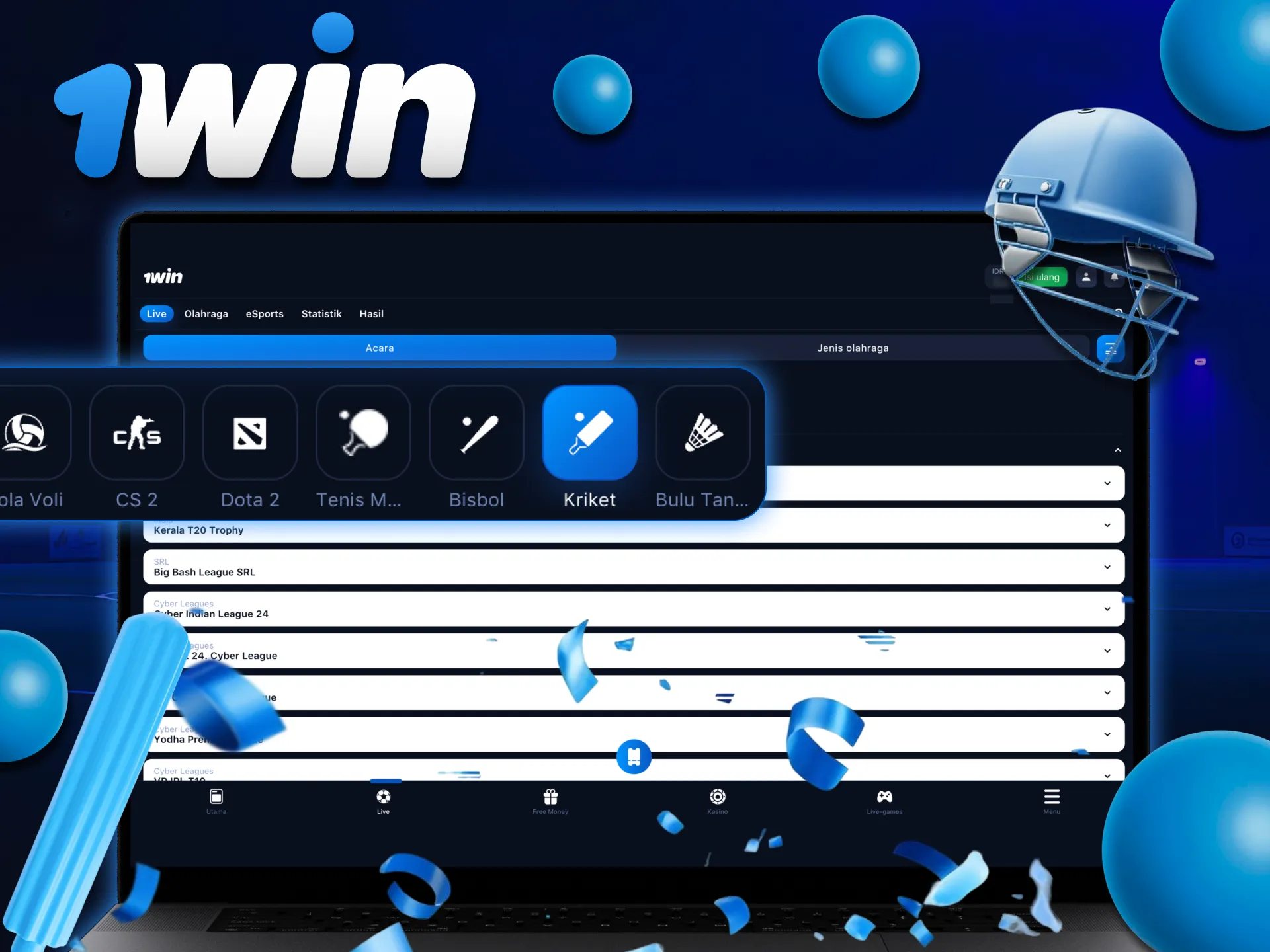Main kriket online dengan odds terbaik dari 1Win.
